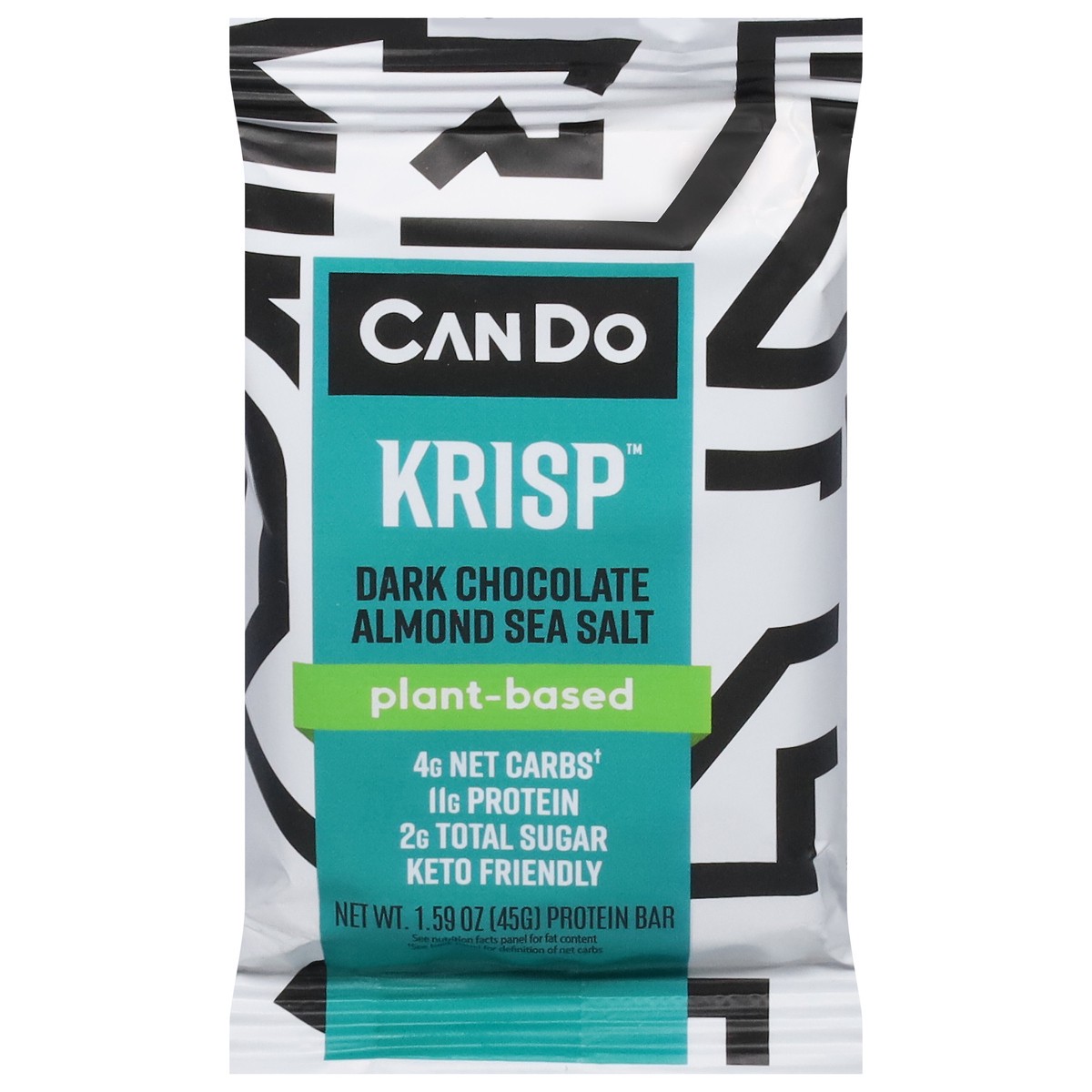 slide 1 of 9, CanDo Krisp Plant-Based Keto Friendly Dark Chocolate Almond Sea Salt Protein Bar 1.59 oz, 1.59 oz