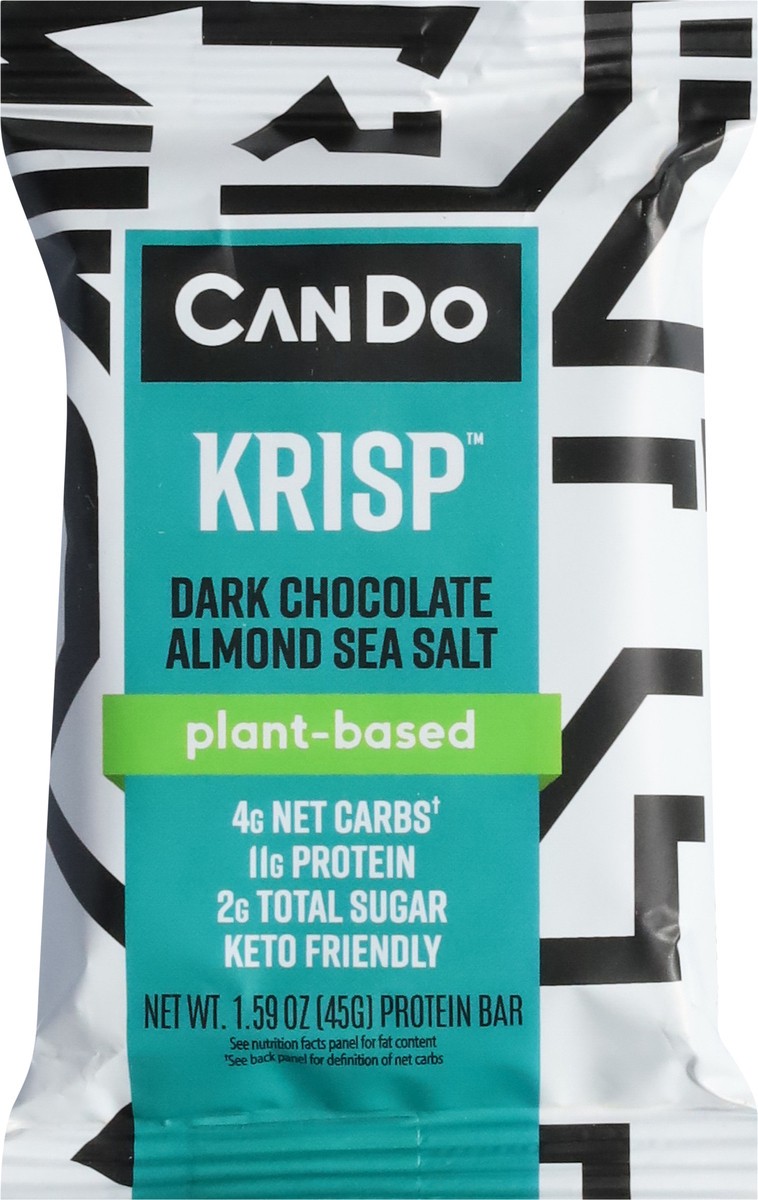 slide 6 of 9, CanDo Krisp Plant-Based Keto Friendly Dark Chocolate Almond Sea Salt Protein Bar 1.59 oz, 1.59 oz