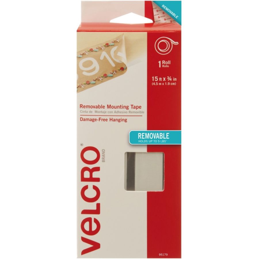slide 3 of 4, VELCRO Brand - Removable Mounting Tape, Damage-Free Hanging x 3/4in Tape, 15 ft