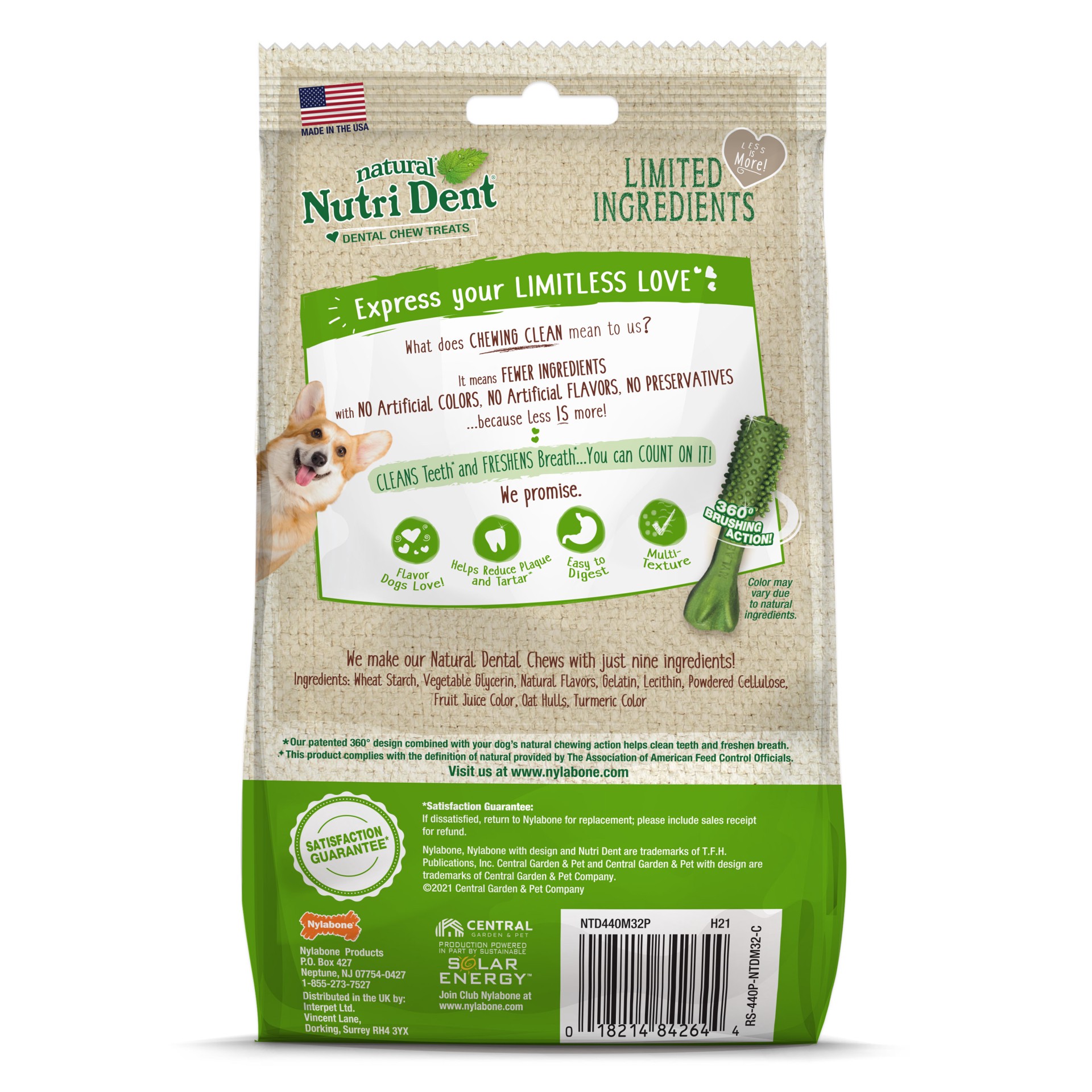 slide 7 of 10, Nylabone Nutri Dent Fresh Breath Flavored Dental Chews Mini - 5 lbs. to 10 lbs.(32 Count), 5.6 oz