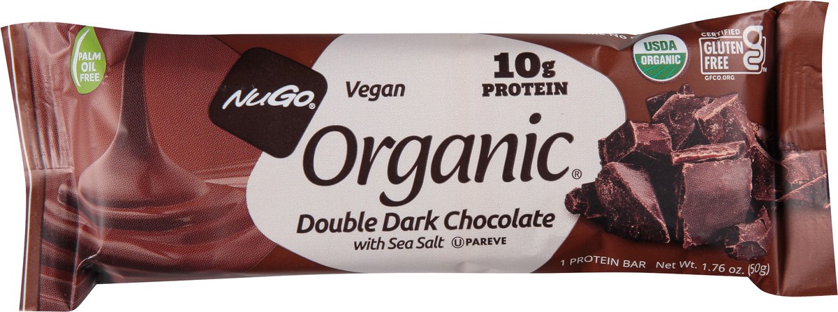 slide 9 of 9, Nugo Nutrition Bar Bar Double Dark Chocolate Org, 1.76 oz