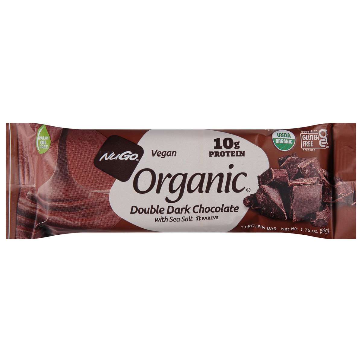 slide 1 of 9, Nugo Nutrition Bar Bar Double Dark Chocolate Org, 1.76 oz