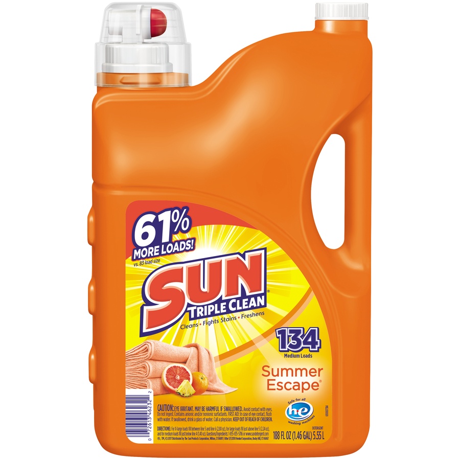 slide 1 of 1, Sun Summer Escape Ultra Liquid Detergent, 188 oz