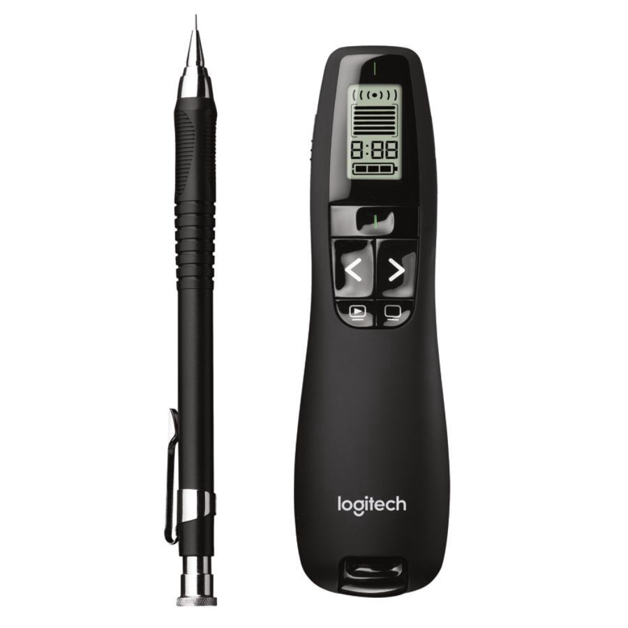 slide 2 of 5, Logitech R800 Professional Presenter, Black, 910-001350, 1 ct