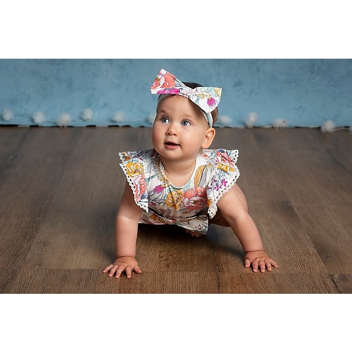 slide 5 of 7, Kidding Around Bow romper and headband Set, 1 ct