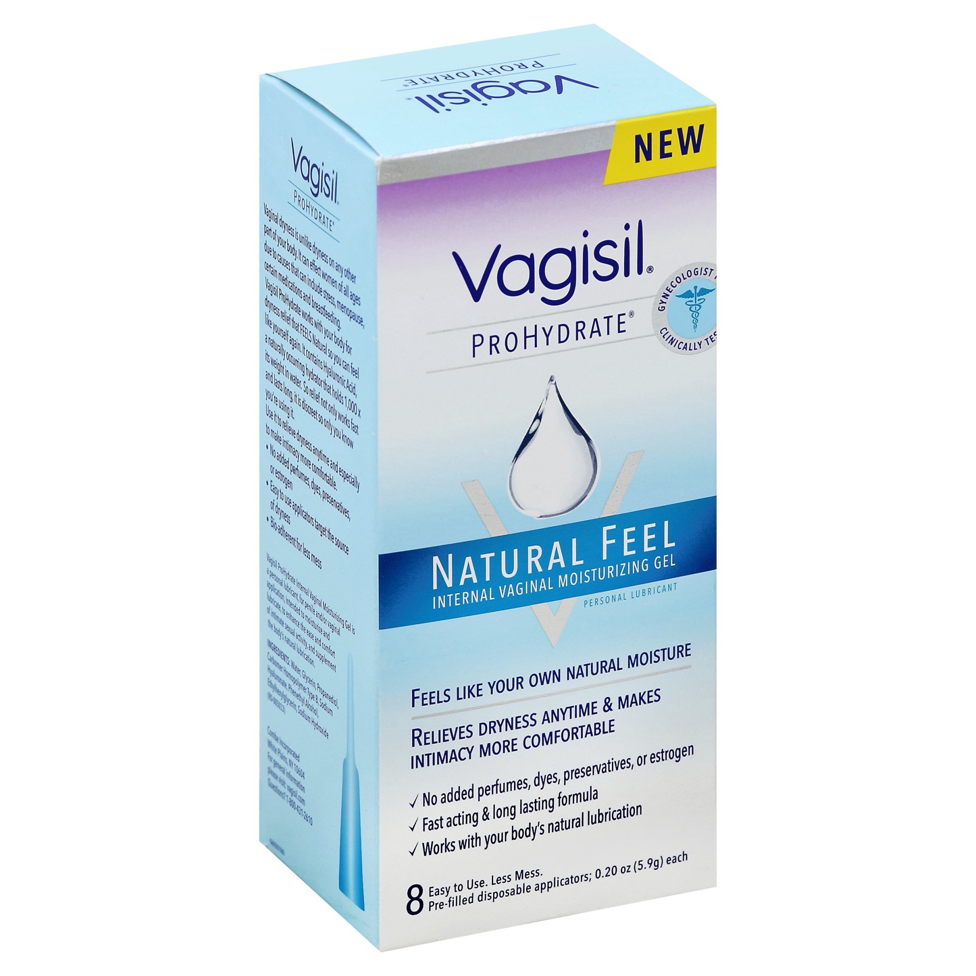 slide 1 of 10, Vagisil Prohydrate Long-Lasting Moisturizing Lubricant 8 ea, 8 ct