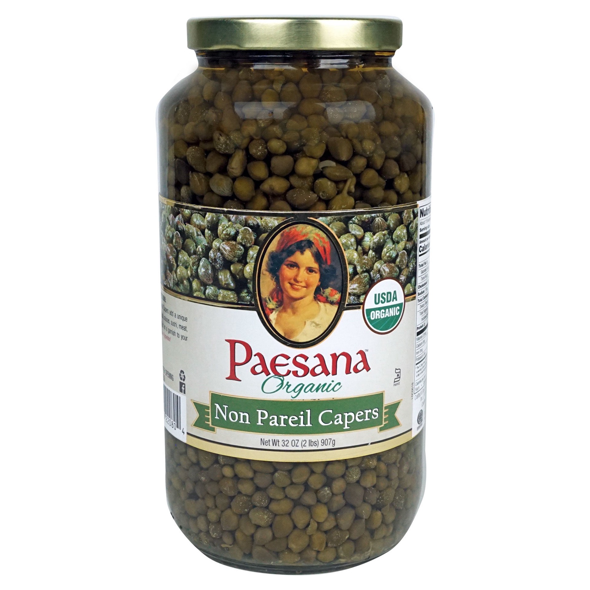 slide 1 of 2, Paesana Organic Non Pariel Capers, 32 oz, 