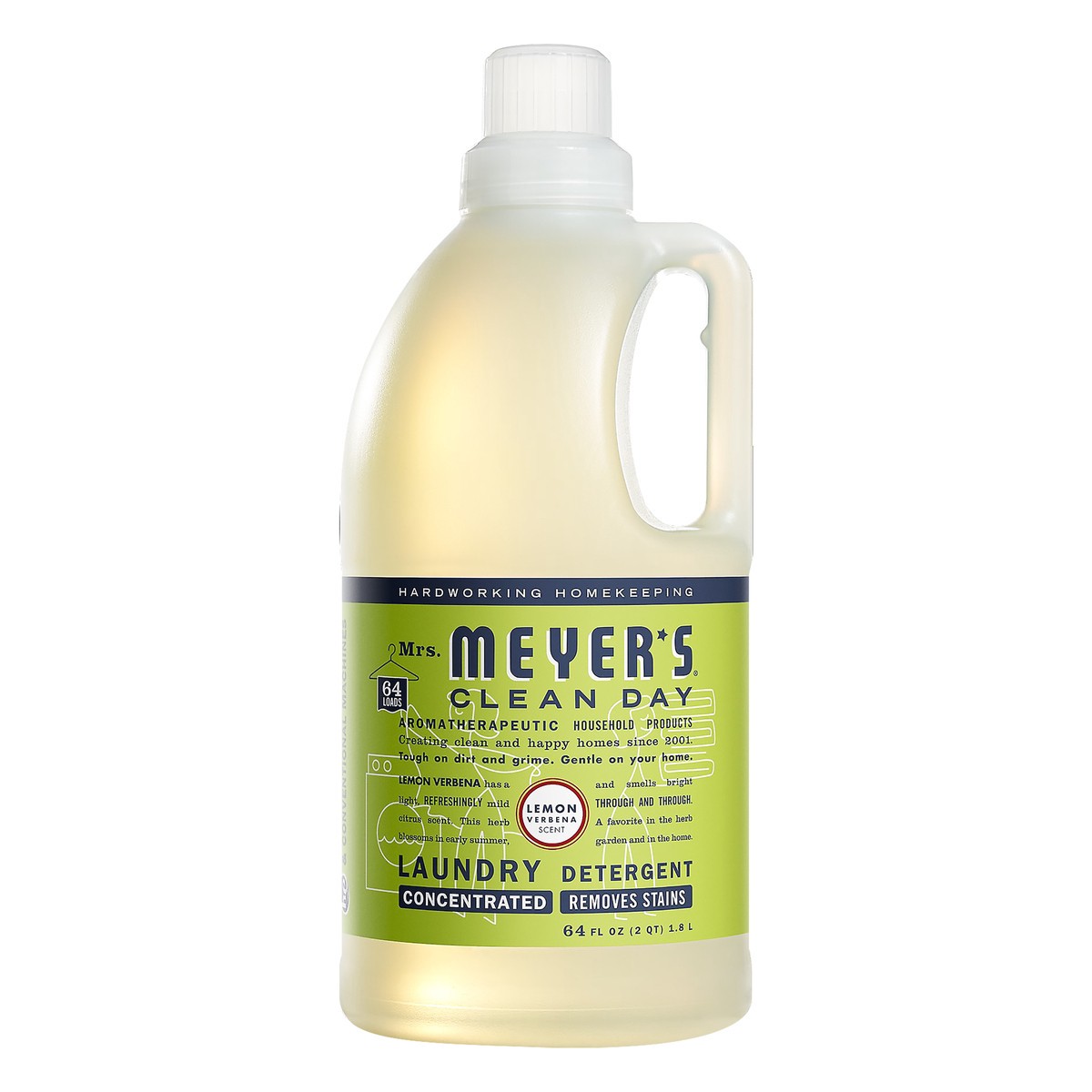 slide 1 of 6, Mrs. Meyer's Clean Day Lemon Verbena Scent Laundry Detergent 64 oz, 64 oz