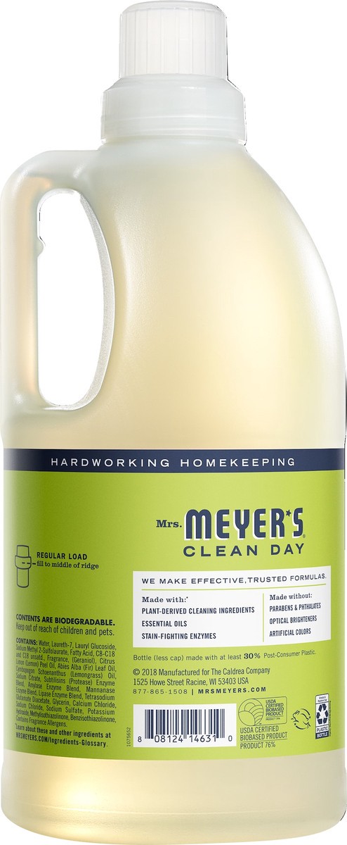 slide 4 of 6, Mrs. Meyer's Clean Day Lemon Verbena Scent Laundry Detergent 64 oz, 64 oz