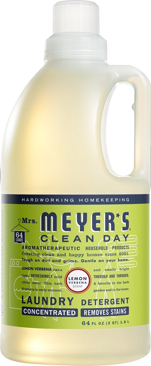 slide 1 of 6, Mrs. Meyer's Clean Day Lemon Verbena Scent Laundry Detergent 64 oz, 64 oz