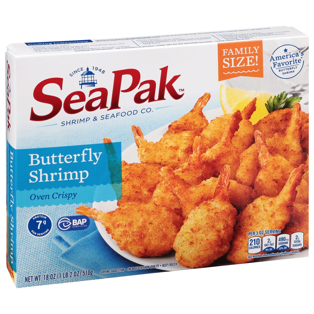 slide 9 of 9, SeaPak Classic Golden Crispy Butterfly Shrimp Family Size 18 oz, 18 oz