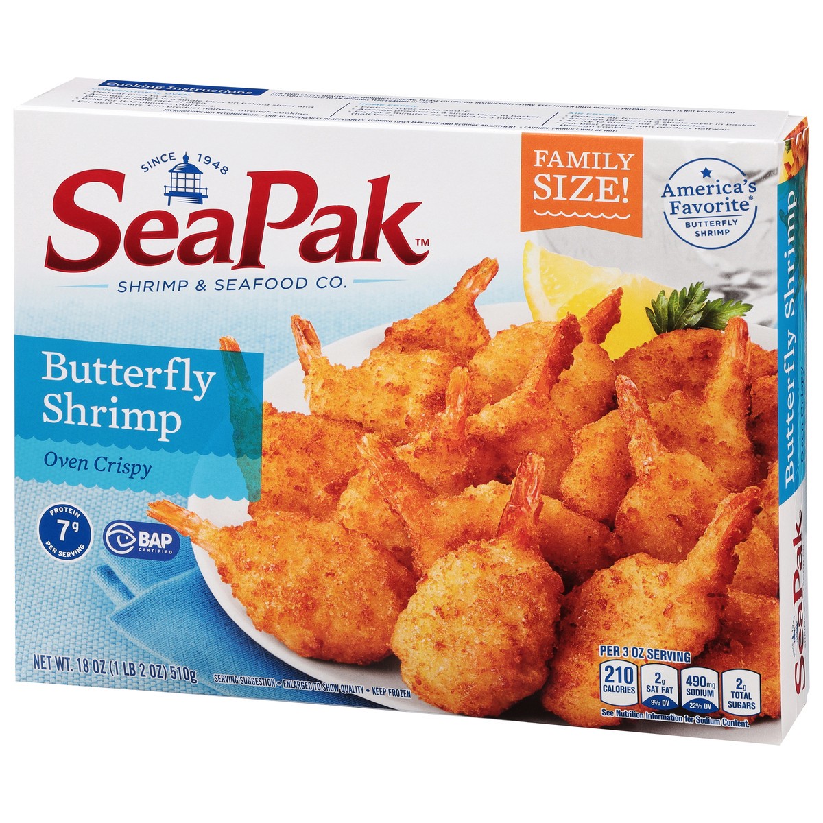 slide 4 of 9, SeaPak Classic Golden Crispy Butterfly Shrimp Family Size 18 oz, 18 oz
