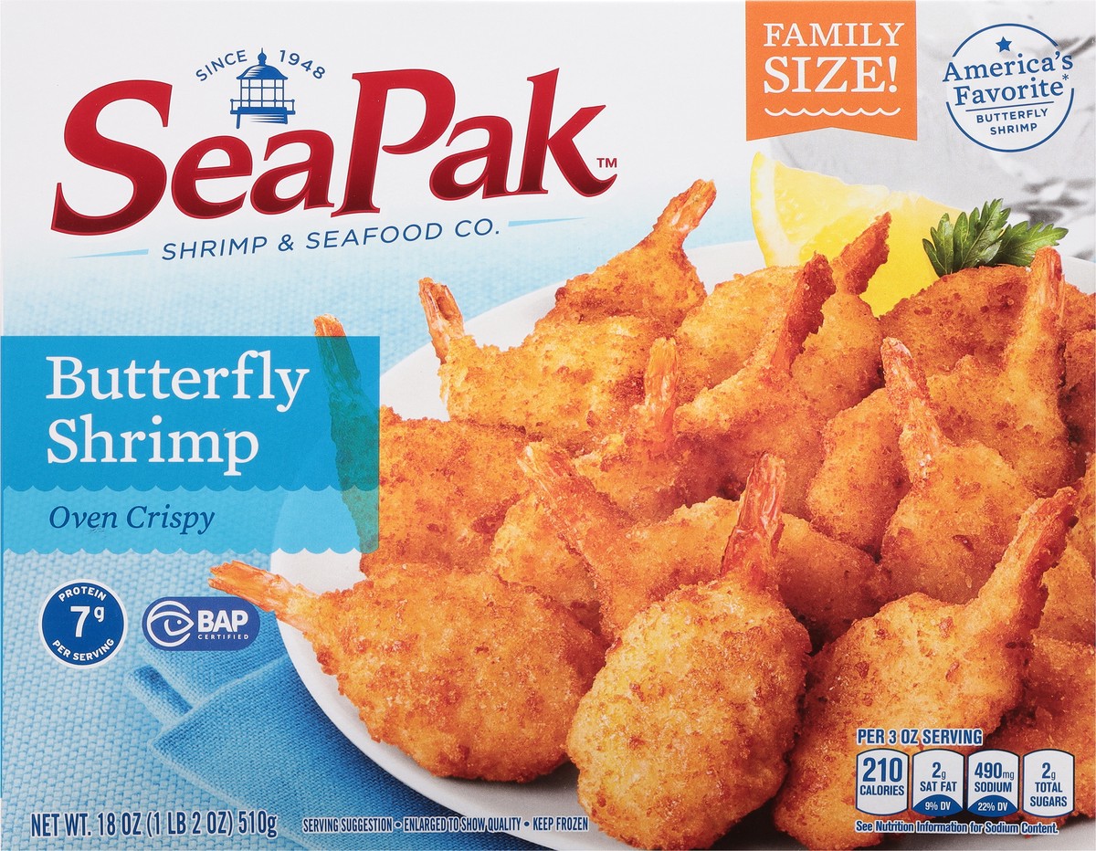 slide 7 of 9, SeaPak Classic Golden Crispy Butterfly Shrimp Family Size 18 oz, 18 oz