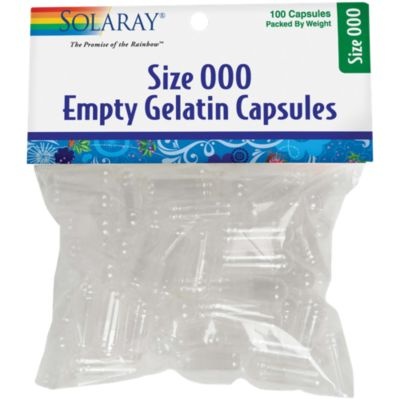 slide 1 of 1, Solaray Empty Gelatin Capsules, Size 000, 100 ct