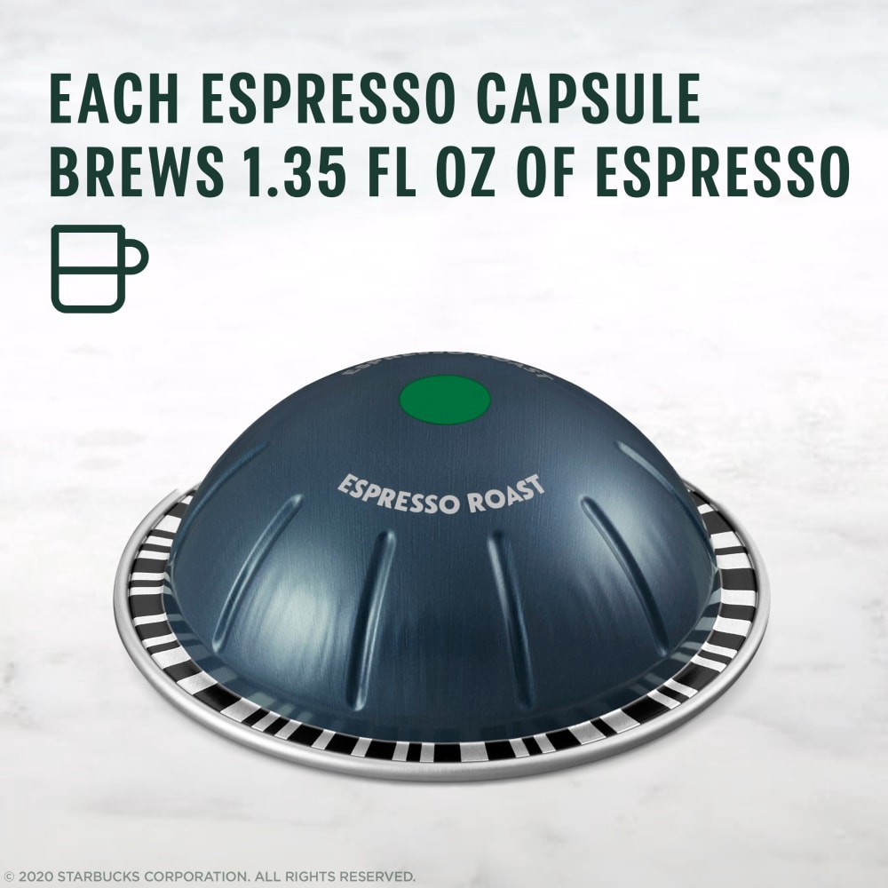 slide 4 of 6, Starbucks Dark Roast Espresso Roast Coffee Capsules For Nespresso Vertuo Box 10 Count - Each, 1 ct