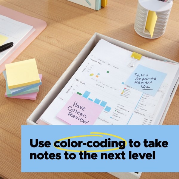 slide 8 of 10, Post-it® Super Sticky Recycled Notes, 24 Pads, 3 in x 3 in, 100% Recycled, 654R24SSNRPCP, 24 ct