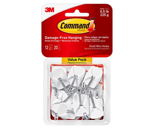 slide 1 of 1, 3M Command Small Wire Hooks, 9-Pack, 1 ct