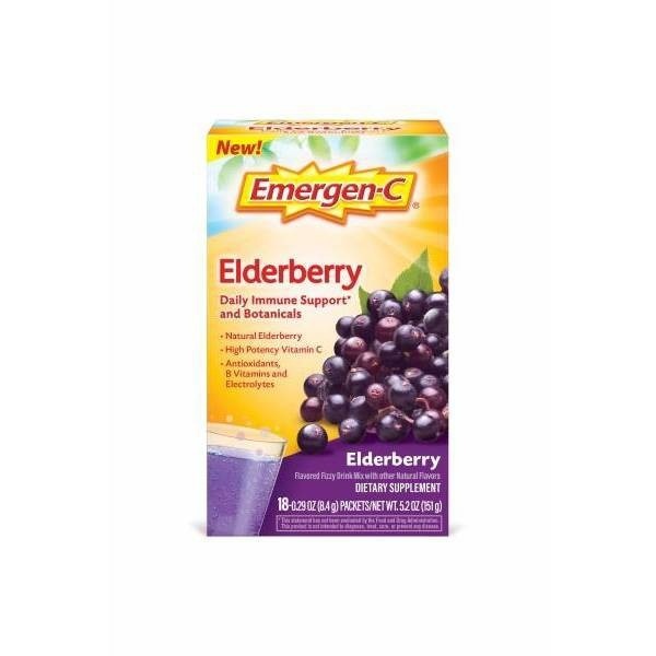 slide 1 of 8, Emergen-C Core Elderberry Powder, 18 ct