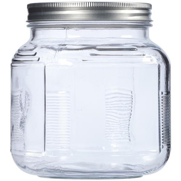 slide 1 of 1, Glass Cracker Jar With Metal Lid, 1 ct