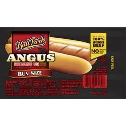 Ball Park Bun Length Hot Dogs, Angus Beef, 8 Count