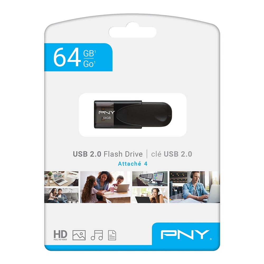 slide 1 of 2, PNY 64GB Attache USB 2.0 Flash Drive, 64 GB