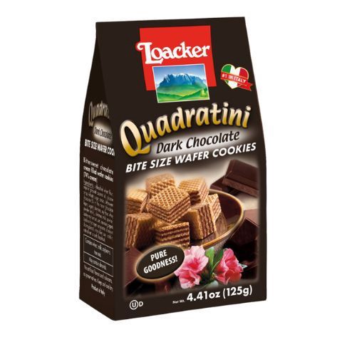 slide 1 of 1, Loacker Quadratini Double Chocolate Wafer Cookies, 4.41 oz