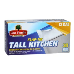 Our Family Flap Tie Tall Kitchen Trash Bags