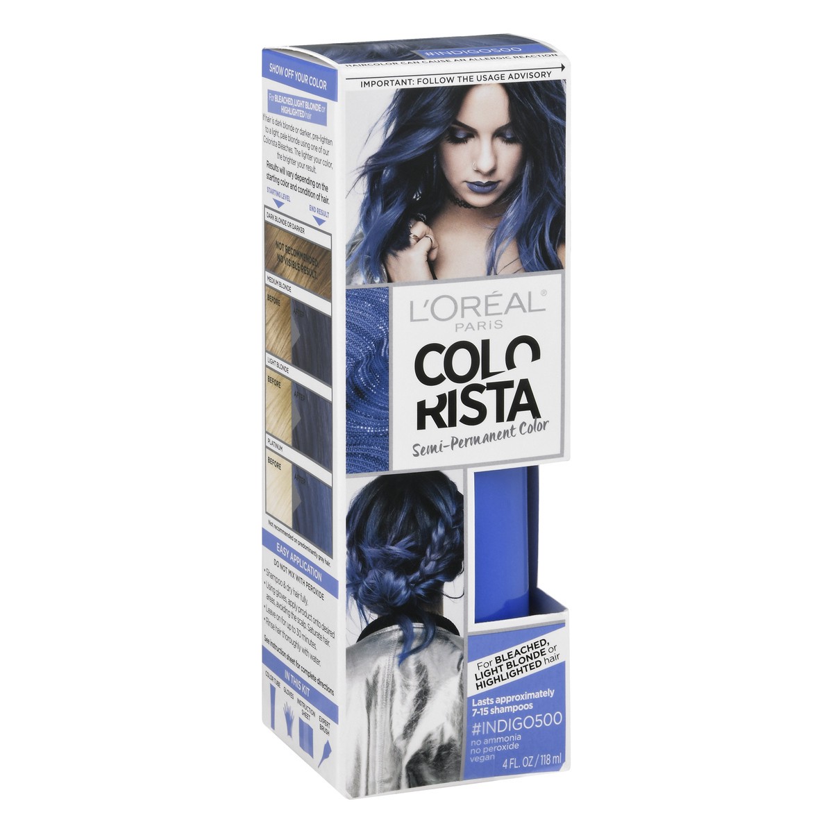 slide 9 of 12, Colorista Indigo 500 Semi-Permanent Hair Color 4 oz, 4 oz