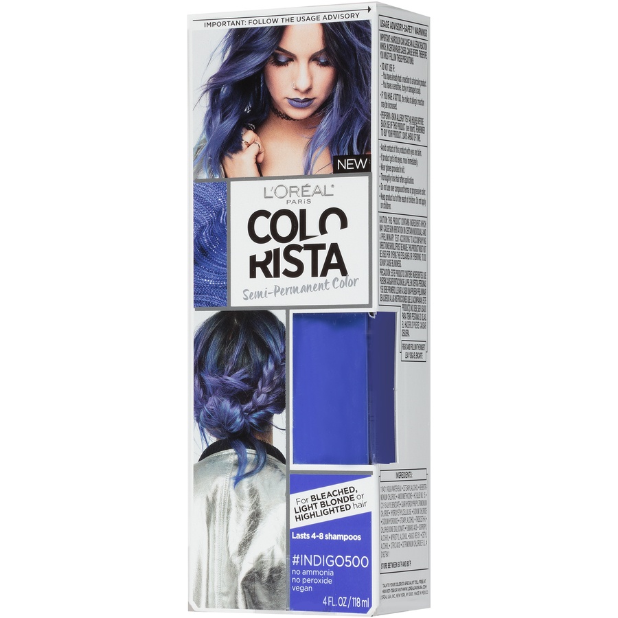 slide 4 of 8, L'Oréal Paris Colorista Semi-Permanent For Light Blonde or Bleached Hair Indigo 500, 4 fl oz