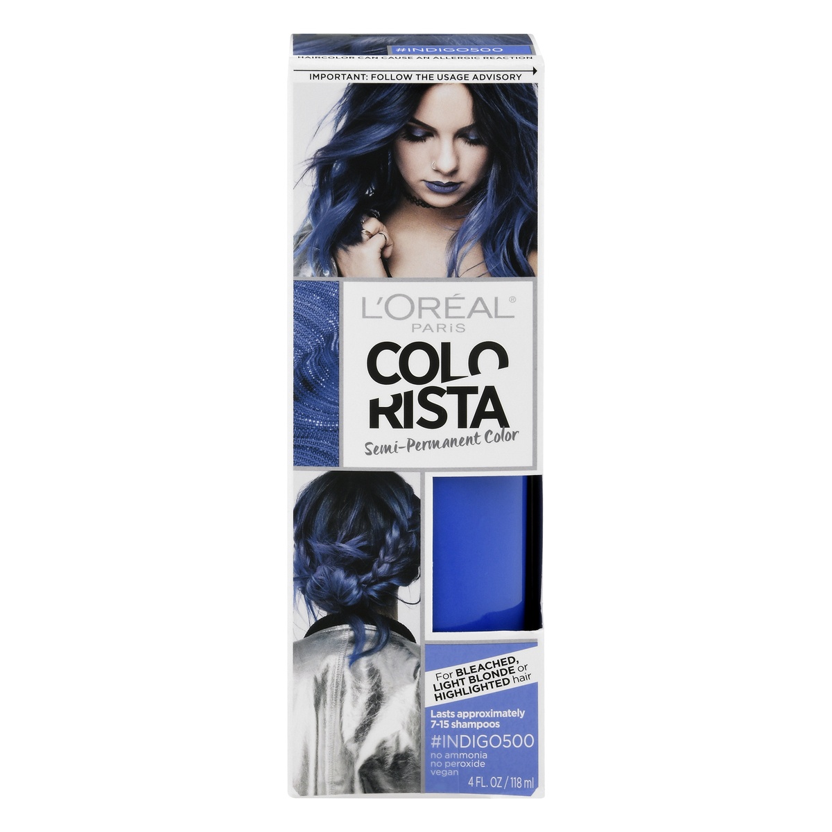 Loréal Paris Colorista Semi Permanent For Light Blonde Or Bleached Hair Indigo 500 4 Fl Oz Shipt 1970