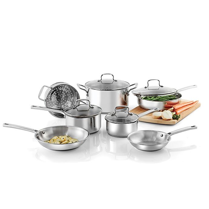 slide 3 of 5, SALT Stainless Steel Cookware Set, 11 ct