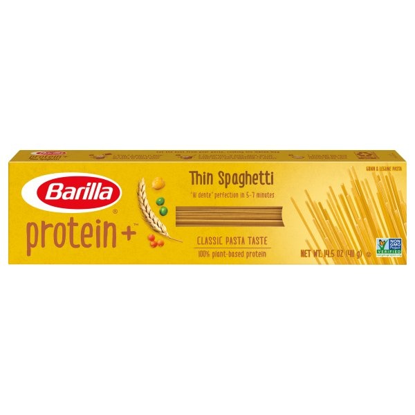 slide 1 of 4, Barilla ProteinPLUS Multigrain Thin Spaghetti Pasta, 14.5 oz