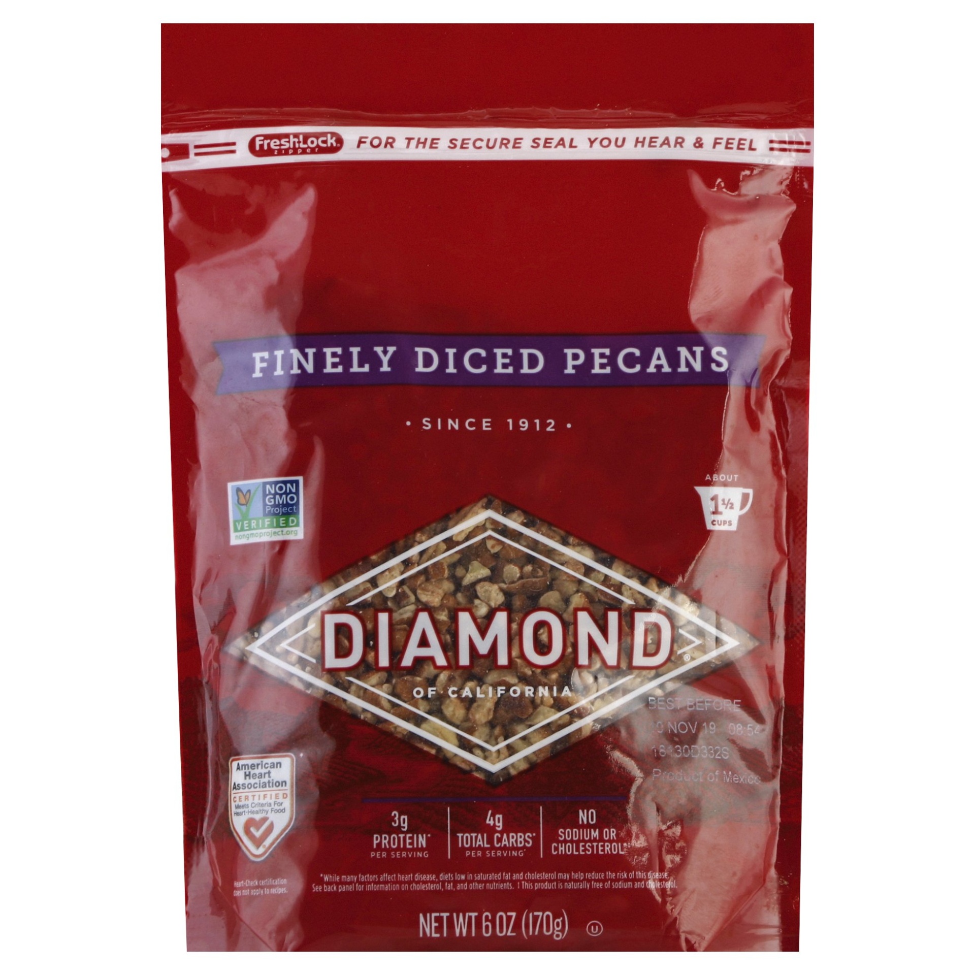 slide 1 of 1, Diamond of California Pecan Chips, 6 oz