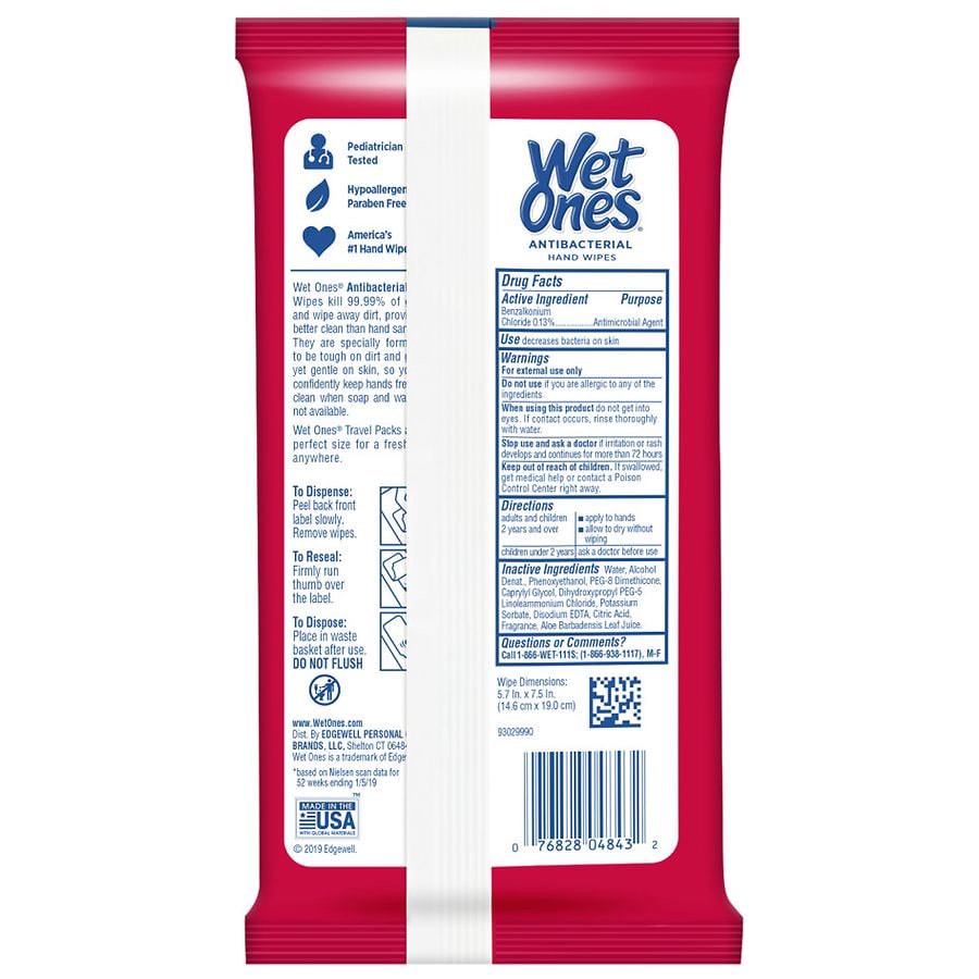slide 2 of 5, Wet Ones Antibacterial Fresh Scent Hand Wipes 20 ea, 20 ct