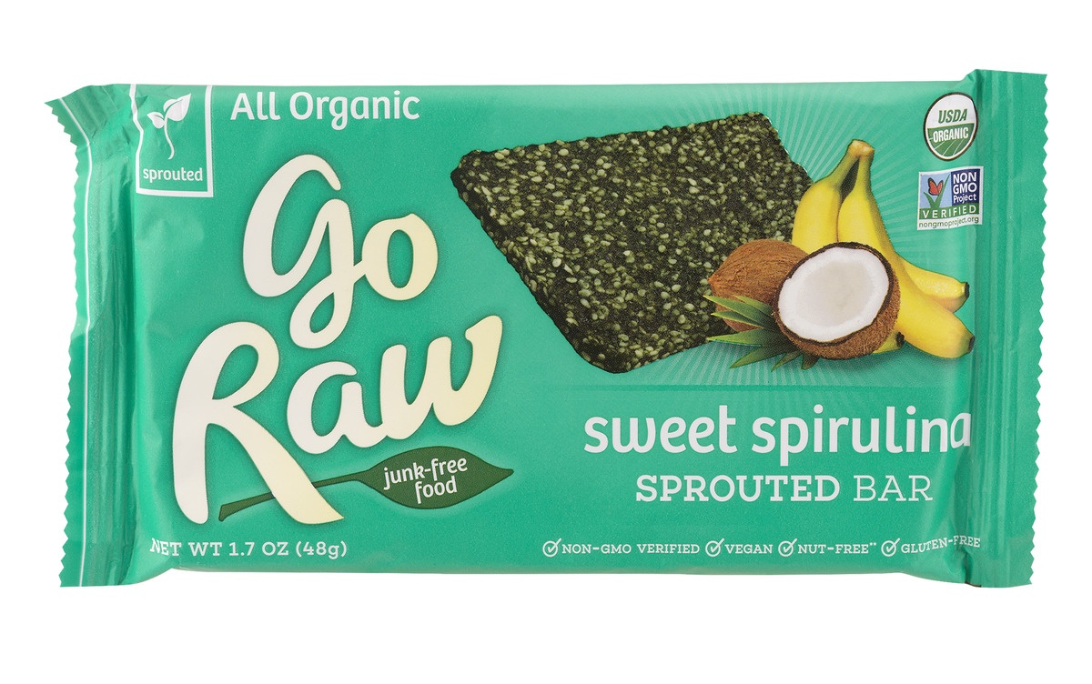 slide 1 of 1, Go Raw Bar Sweet Spirulina Sprouted, 1.7 oz