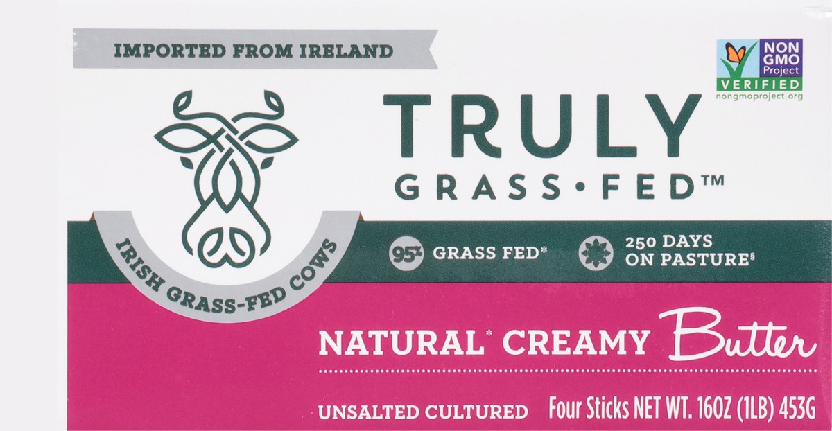 slide 5 of 14, Truly Grass Fed Natural Creamy Unsalted Butter 4 Sticks, 4 ct