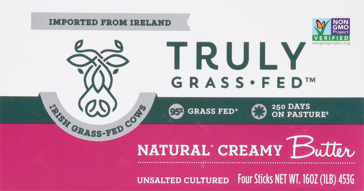 slide 8 of 14, Truly Grass Fed Natural Creamy Unsalted Butter 4 Sticks, 4 ct