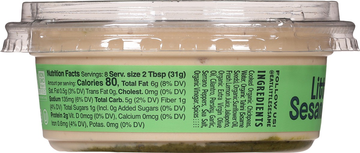 slide 4 of 14, Little Sesame Herby Jalapeno Hummus 8 oz, 8 oz
