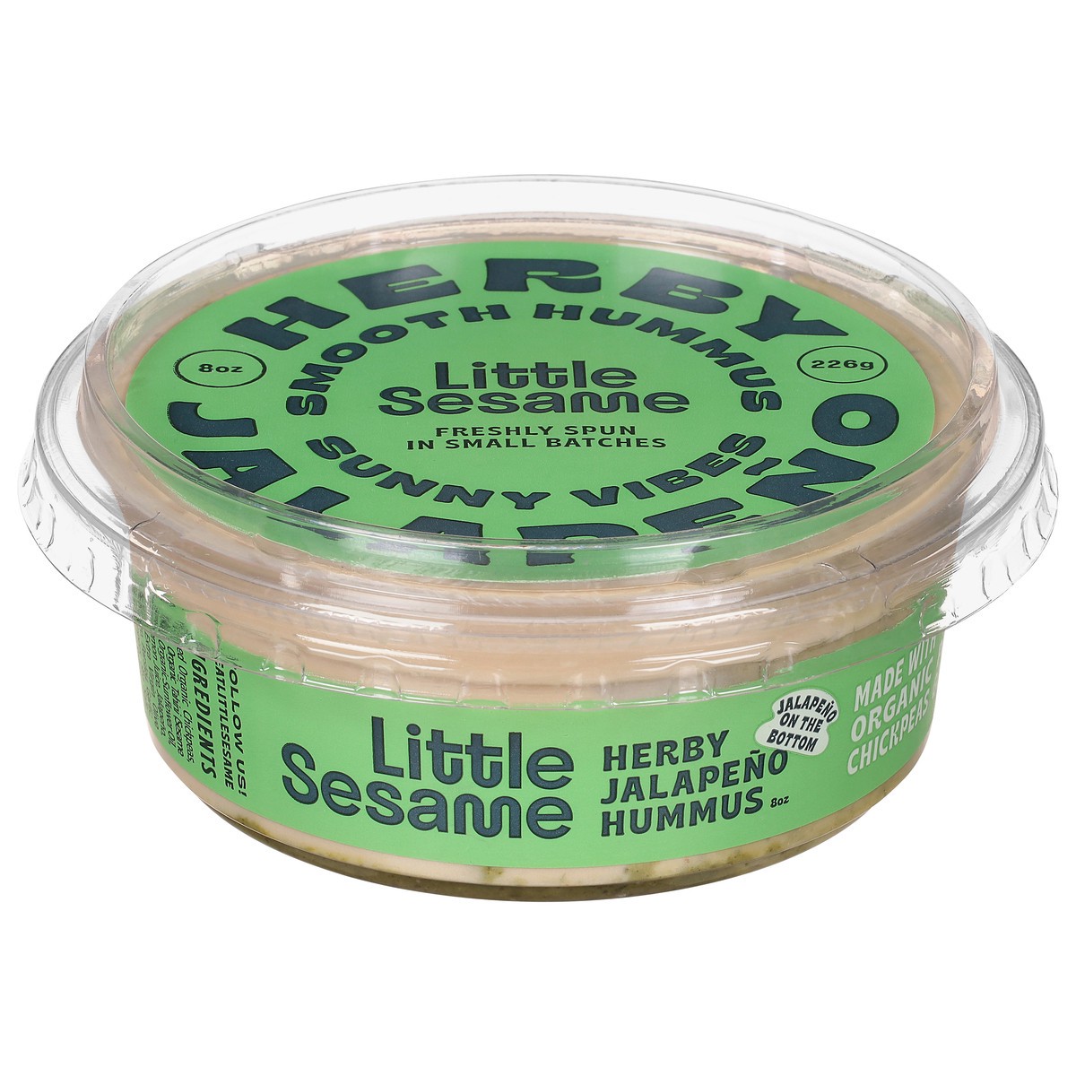 slide 10 of 14, Little Sesame Herby Jalapeno Hummus 8 oz, 8 oz