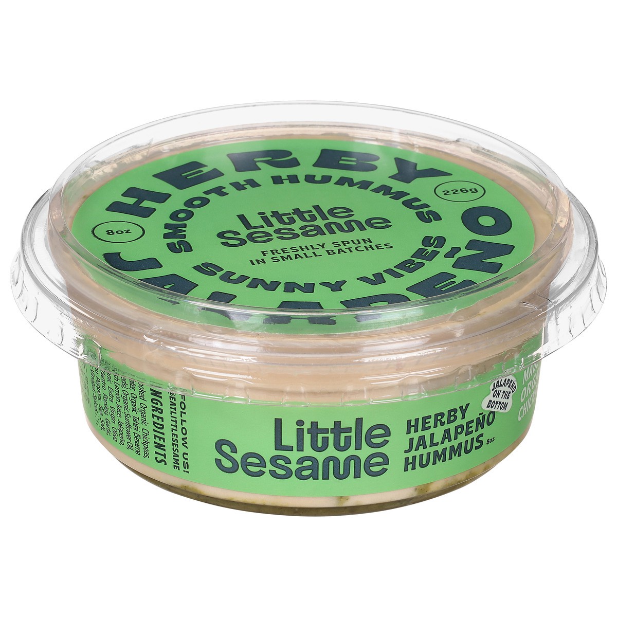 slide 9 of 14, Little Sesame Herby Jalapeno Hummus 8 oz, 8 oz