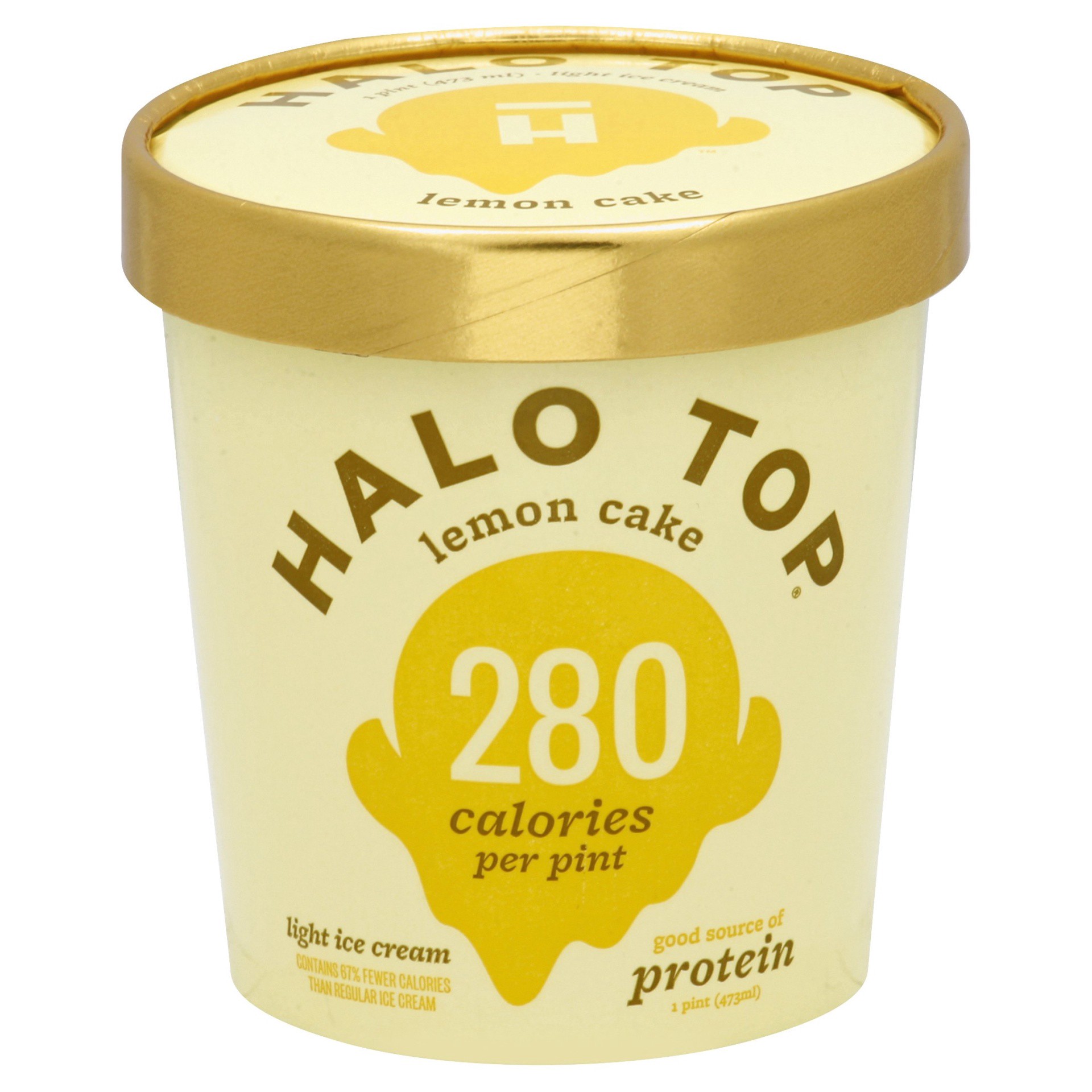 slide 1 of 7, Halo Top Creamery Lemon Cake Ice Cream, 1 pint