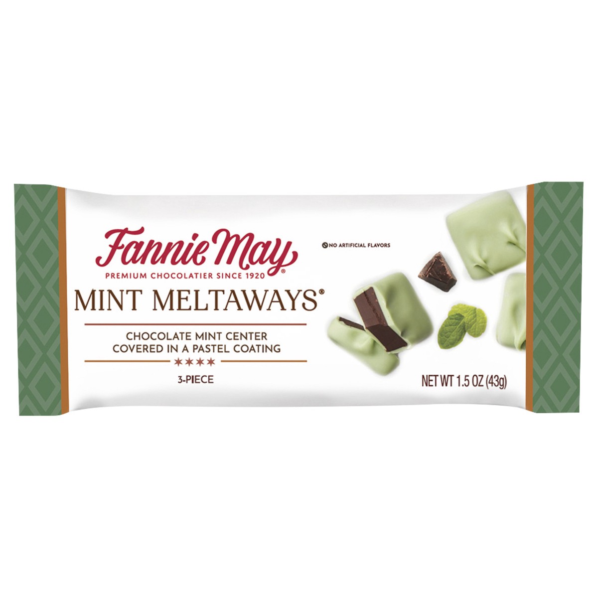 slide 1 of 5, Fannie May Mint Meltaway Candy, 1.5 oz