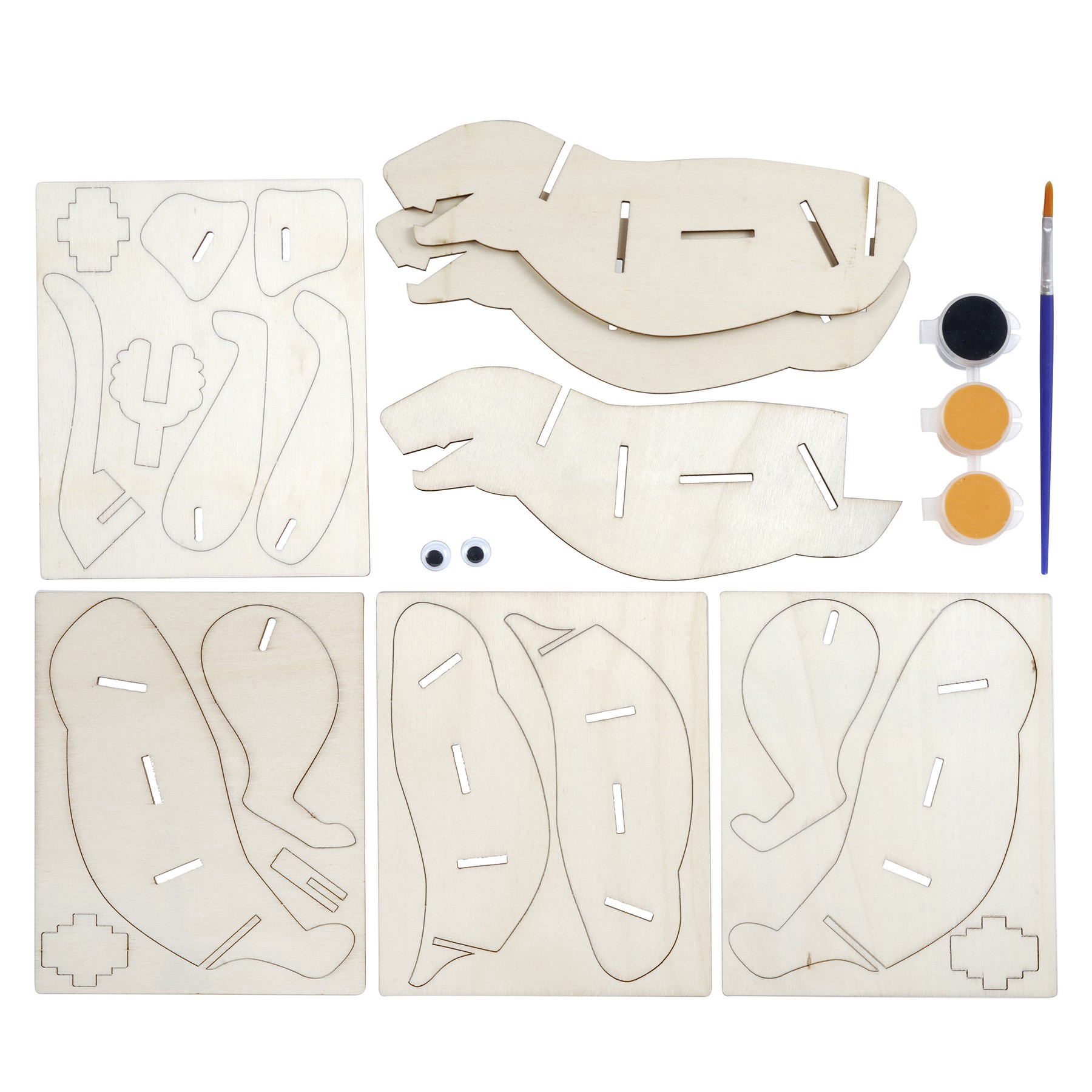 slide 2 of 3, Tiger Color-In 3d Wood Puzzle By Creatology, makes 1 tiger