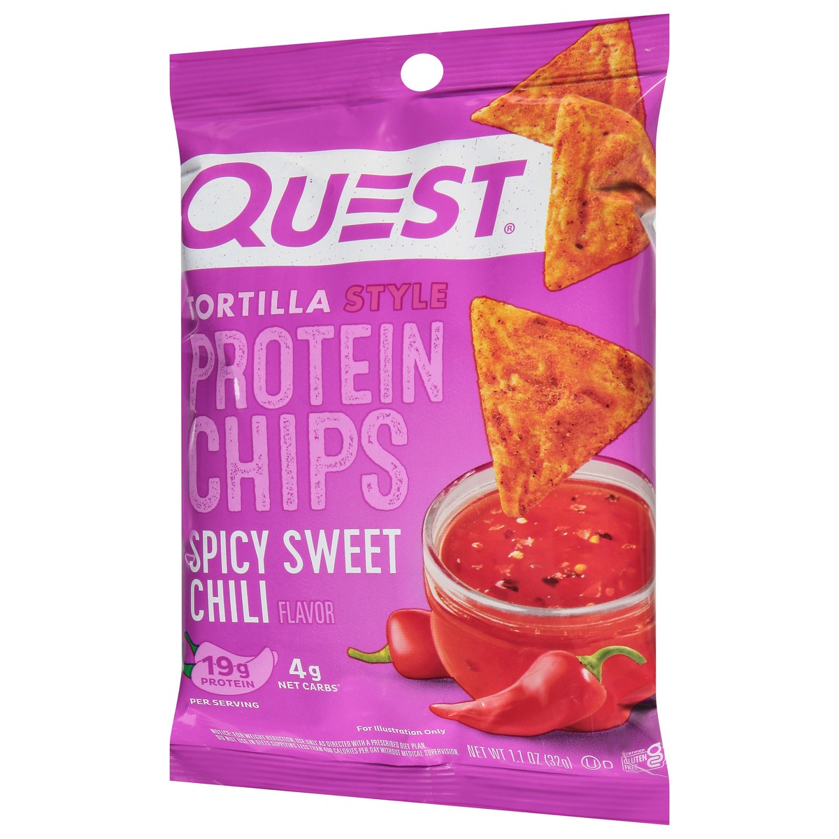 slide 3 of 9, Quest Sweet Chili Tortilla Chips, 1.1 oz