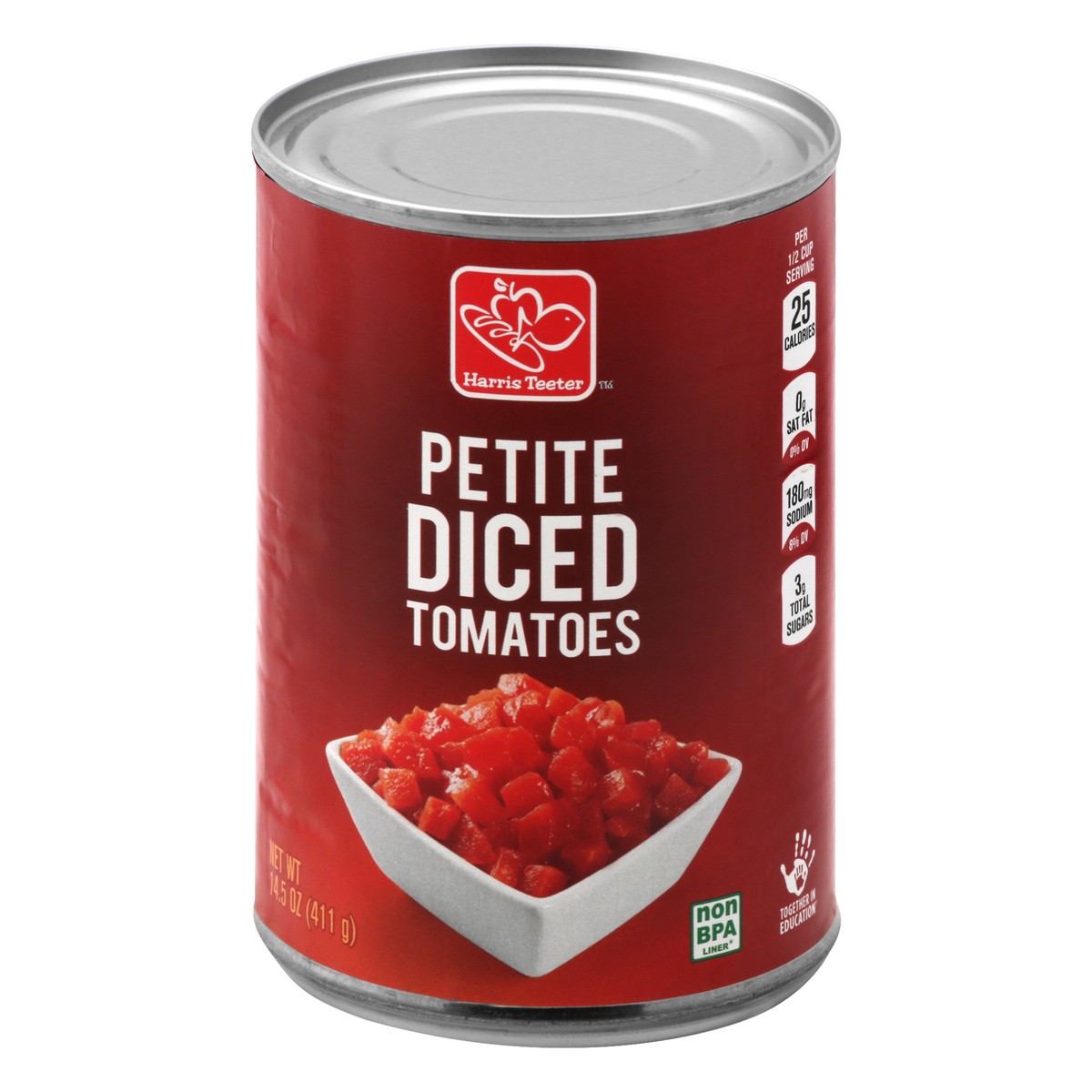 slide 1 of 8, Harris Teeter Tomatoes - Petite Diced, 14.5 oz