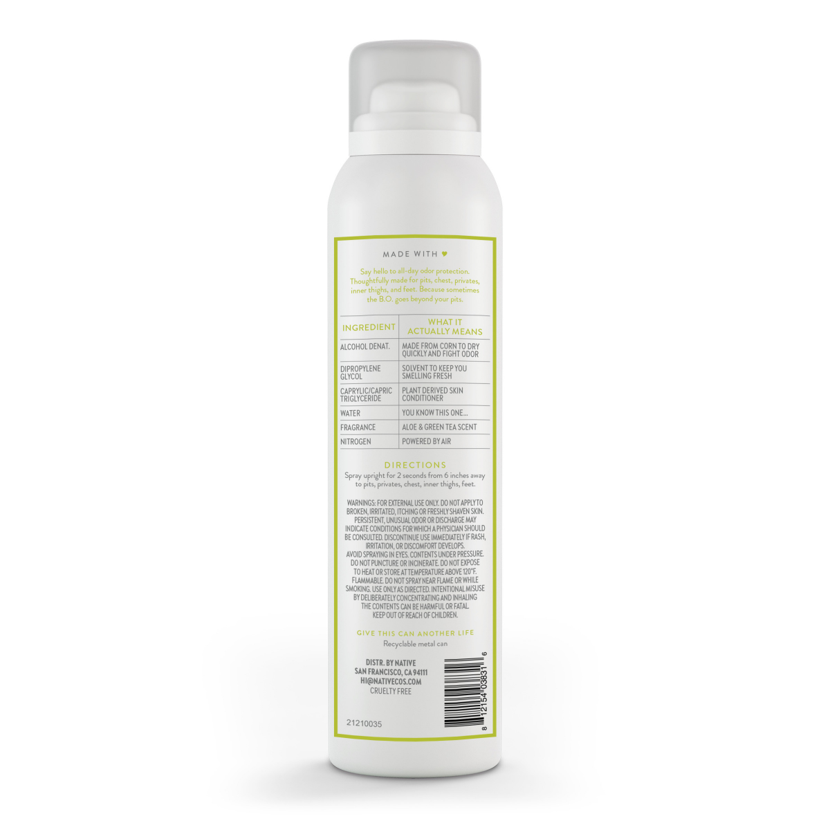 slide 15 of 21, Native Deodorant & Body Spray, Aloe & Green Tea, Aluminum Free, for Women and Men, 2.65 oz, 2.65 oz