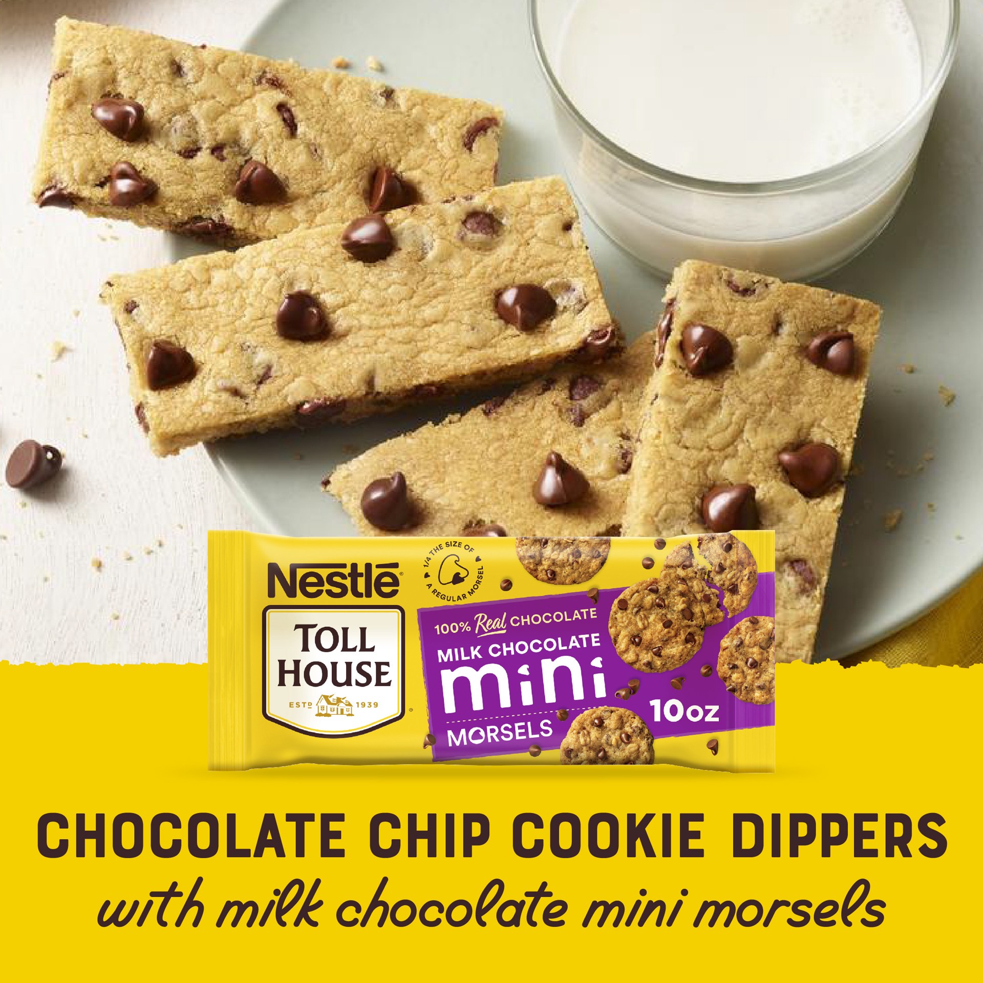 slide 6 of 7, Toll House NESTLE TOLL HOUSE Milk Chocolate Mini Morsels 10 oz. Bag, 10 oz