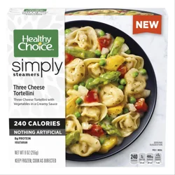 Healthy Choice Simply Steamers Three Cheese Tortellini, Single Serve Frozen Meal, 9 oz.