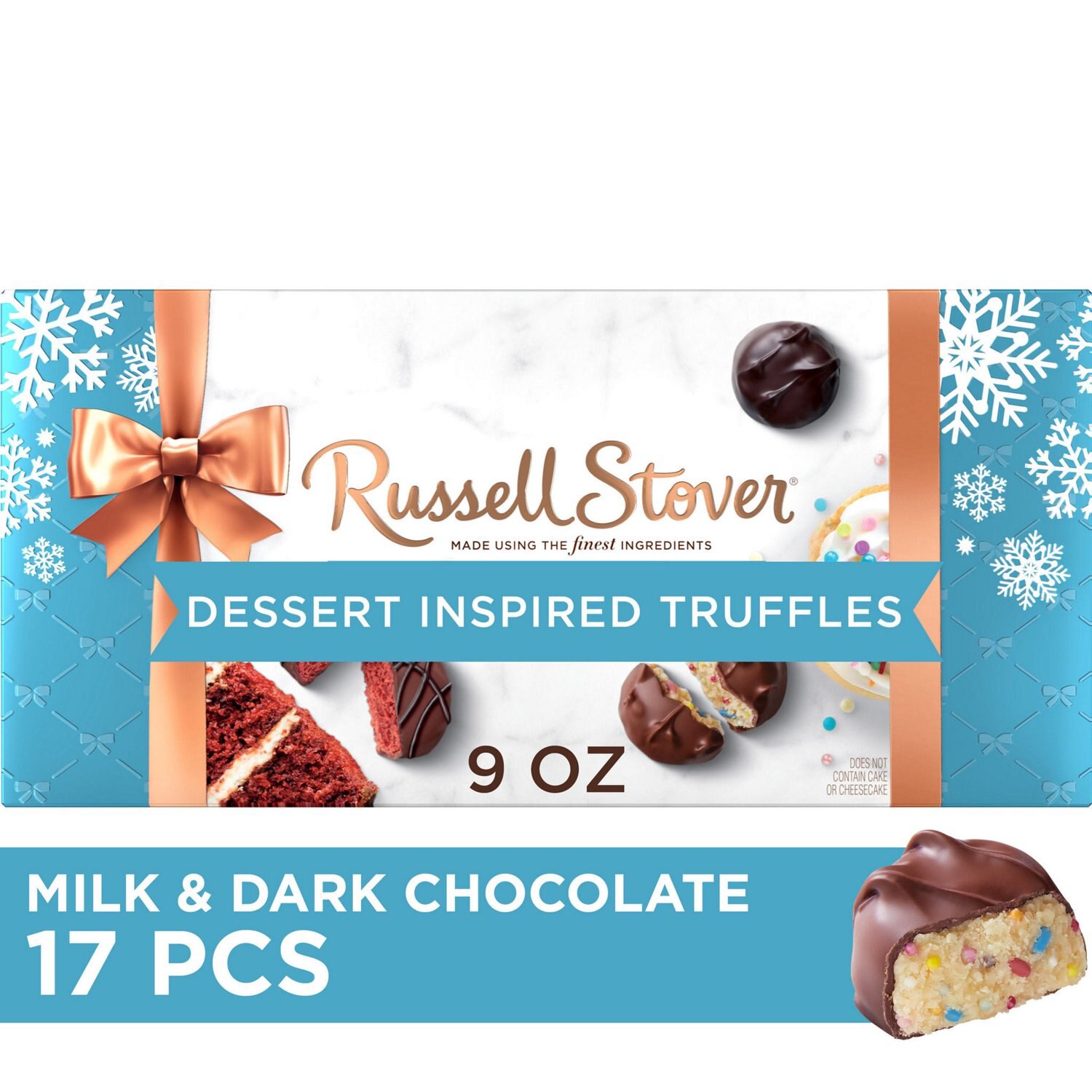 slide 7 of 9, Russell Stover, Assorted Truffles, Dessert Holiday Box, 9.4 Oz, 9 oz