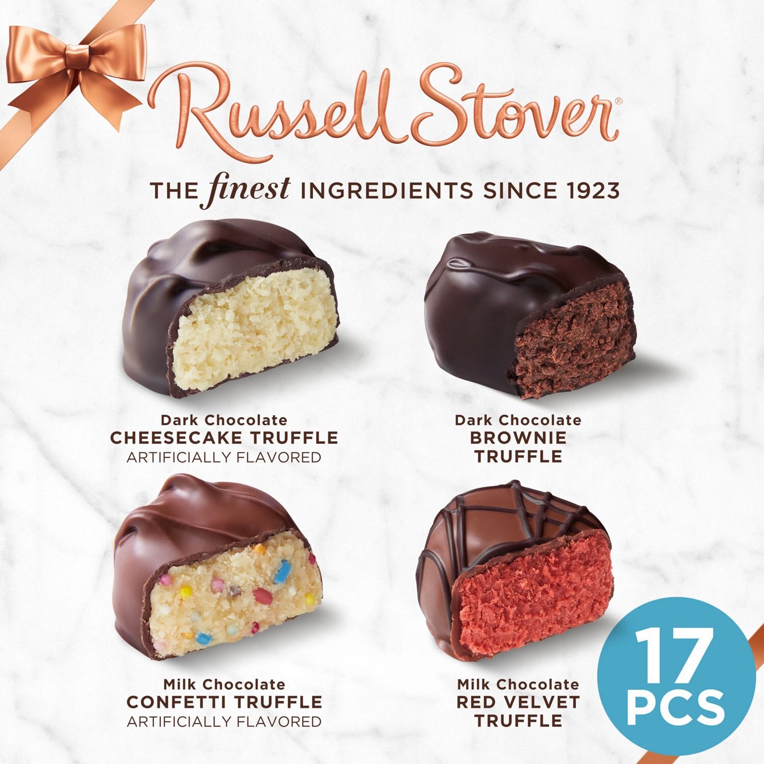 slide 5 of 9, Russell Stover, Assorted Truffles, Dessert Holiday Box, 9.4 Oz, 9 oz